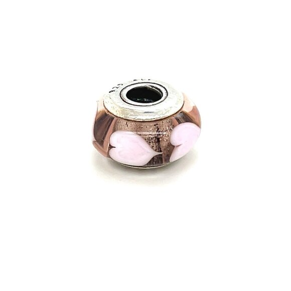 Pandora Pink Glass Murano Heart Charm - Picture 1 of 4